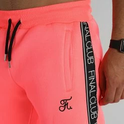 Bon marché ✔️ Pantalon Jogging A Bandes et Broderie 1000 Rose Fluo de Final Club 🌟 -Final Club Soldes final club 317671 FINAL 1000 20220721T153010 02