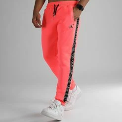 Bon marché ✔️ Pantalon Jogging A Bandes et Broderie 1000 Rose Fluo de Final Club 🌟 -Final Club Soldes final club 317671 FINAL 1000 20220721T153012 04