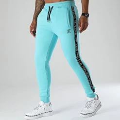Grosses soldes 👏 Pantalon Jogging A Bandes et Broderie 1001 Bleu Pastel de Final Club 🤩 -Final Club Soldes final club 317672 FINAL 1001 20220628T144317 03