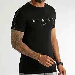 Offres 🌟 Tee 👕 Shirt A Bandes Logo Premium Fit 1005 Noir de Final Club 🔔