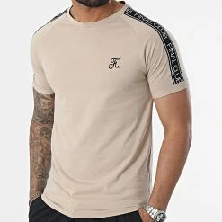 Tout neuf 🔔 Tee 👚 Shirt Avec Bandes Et Broderie 997 Beige de Final Club 🔥