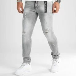 Grosses soldes 👍 Jean Slim Fit Avec Destroy 954 Denim Gris de Final Club 🌟