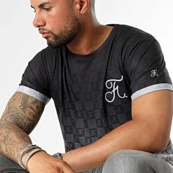 Promo ⌛ Tee 👕 Shirt Oversize Dégradé Avec Broderie 980 Damier Noir de Final Club 🧨 -Final Club Soldes final club 321042 FINAL 980 20220613T154747 03