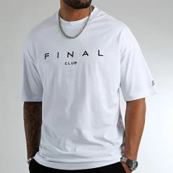 Vente flash 🔔 Tee 👕 Shirt Large Premium Signature 1020 Blanc de Final Club 👏