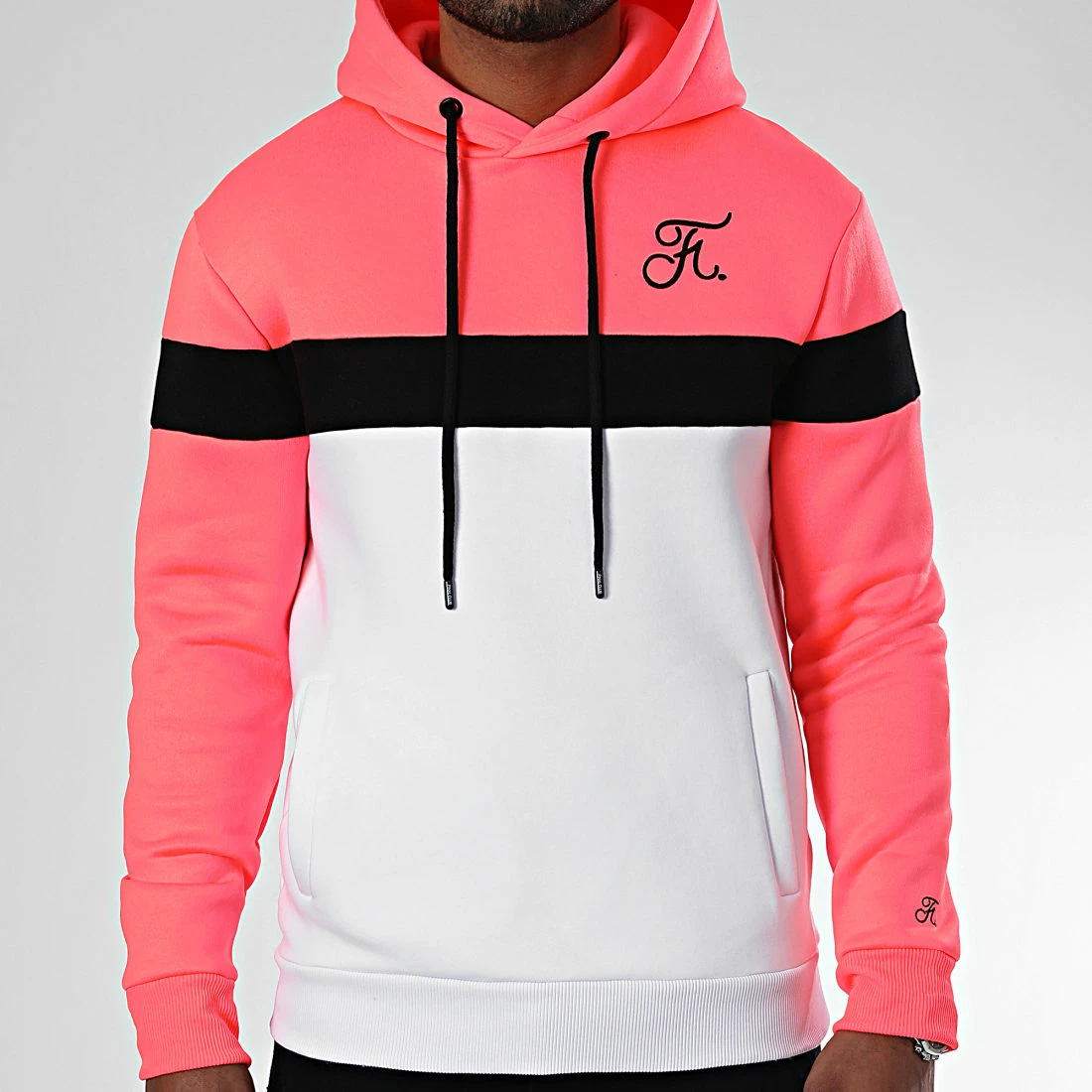 Acheter 🔔 Sweat Capuche Tricolore Avec Broderie 1026 Blanc Rose Fluo de Final Club 🧨 5 Acheter 🔔 Sweat Capuche Tricolore Avec Broderie 1026 Blanc Rose Fluo de Final Club 🧨 – Image 3