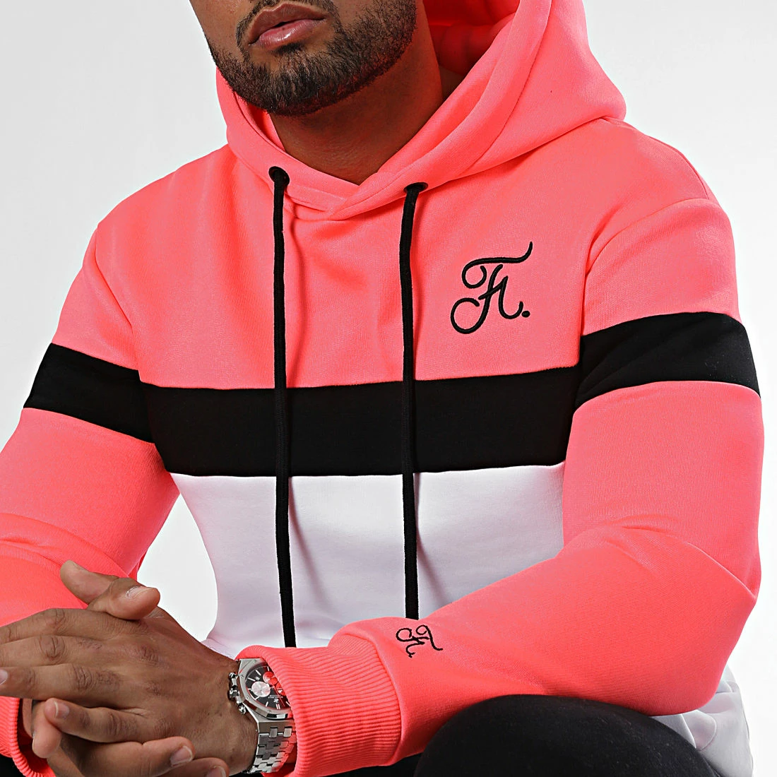 Acheter 🔔 Sweat Capuche Tricolore Avec Broderie 1026 Blanc Rose Fluo de Final Club 🧨 3 Acheter 🔔 Sweat Capuche Tricolore Avec Broderie 1026 Blanc Rose Fluo de Final Club 🧨