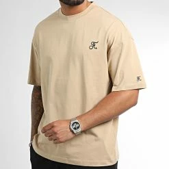 Meilleure affaire ✔️ Tee 👚 Shirt Oversize Large Avec Broderie 1056 Beige de Final Club ❤️