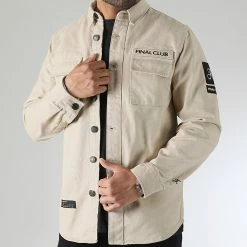 Meilleure vente ✨ Surchemise En Jean 1023 Beige de Final Club 🔔