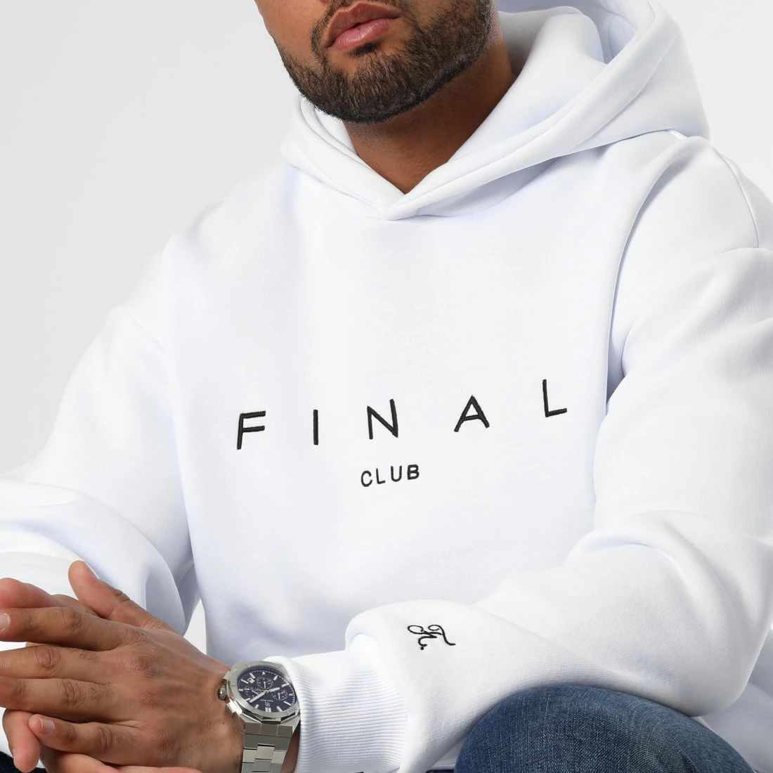 Le moins cher 👏 Sweat Capuche Large Avec Broderie 1062 Blanc de Final Club 😍 3 Le moins cher 👏 Sweat Capuche Large Avec Broderie 1062 Blanc de Final Club 😍